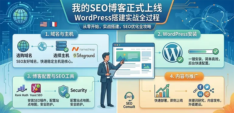 我的SEO博客正式上线 WordPress搭建实战全过程